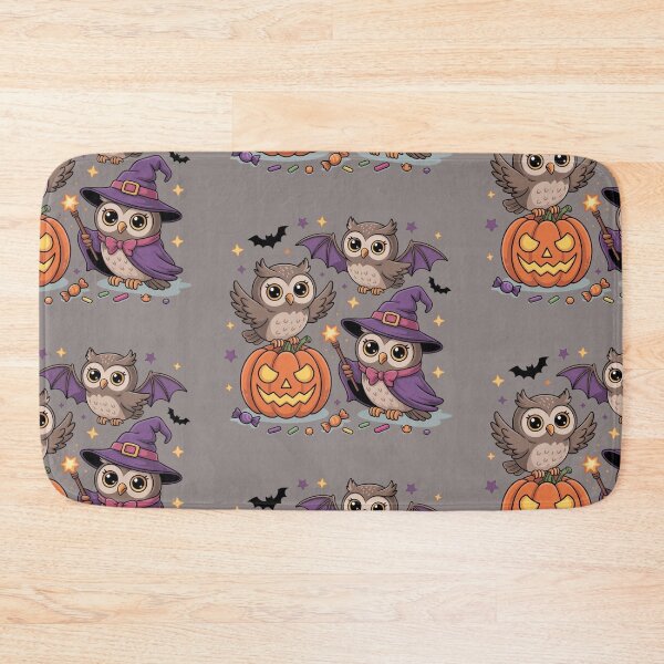 Item preview, Cute Halloween Owls with Pumpkin and Magic designed and sold by Nimkaew.