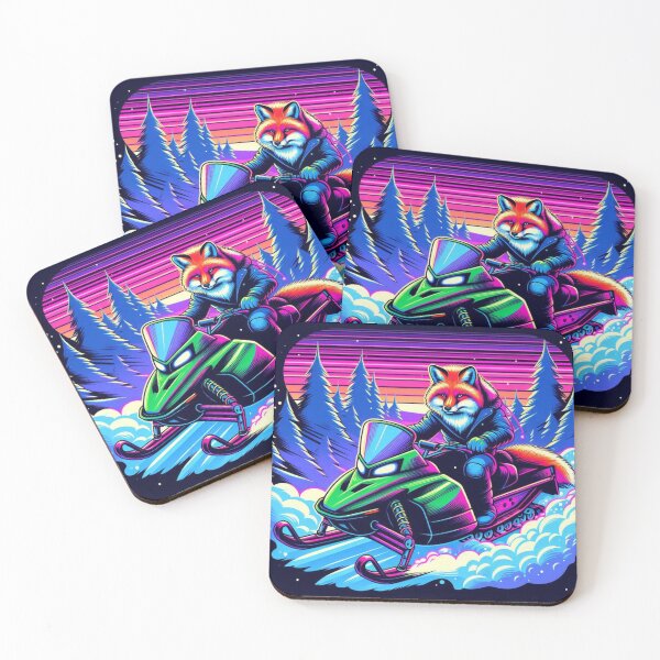 Item preview, cute fox snowmobile riding designed and sold by Dogandesighn.