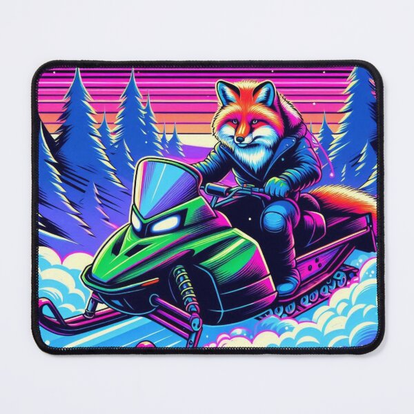 Item preview, cute fox snowmobile riding designed and sold by Dogandesighn.