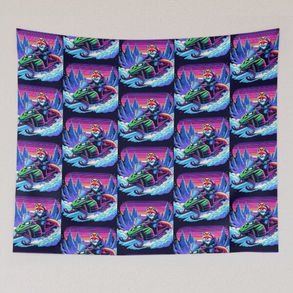 Item preview, cute fox snowmobile riding designed and sold by Dogandesighn.
