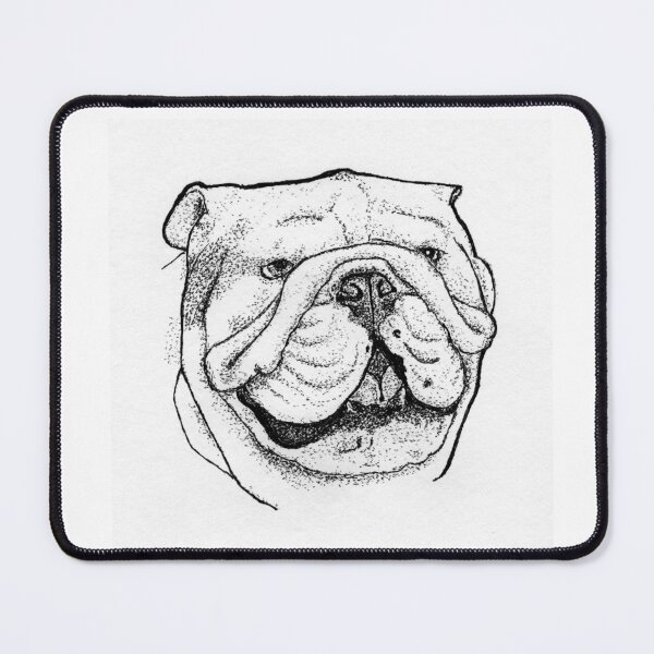 Item preview, English Bulldog Stippling Art | Black and White Dog Portrait designed and sold by wbhny.