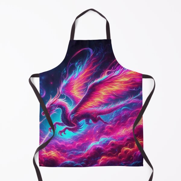 Item preview, Lucent Inferno – Neon Fire Dragon in Cosmic Flames designed and sold by DreamArt Creations.