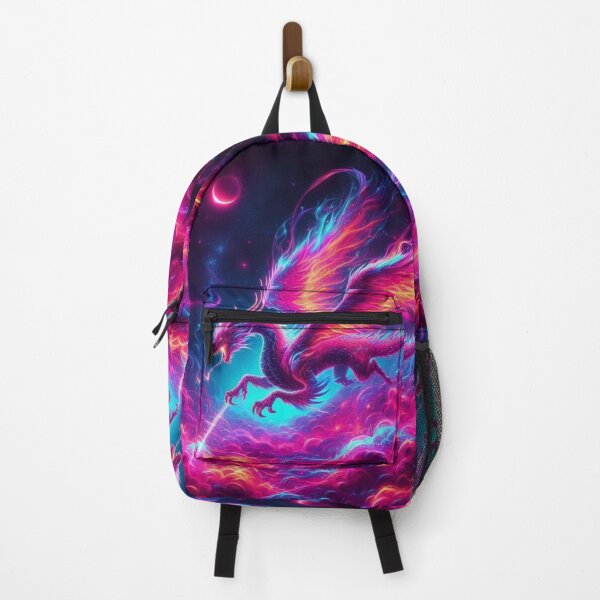 Item preview, Lucent Inferno – Neon Fire Dragon in Cosmic Flames designed and sold by DreamArt Creations.
