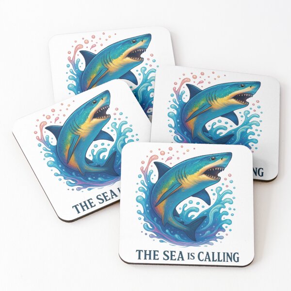 Item preview, The Sea Is Calling | Vibrant Shark Art for Ocean and Adventure Lovers designed and sold by FUIRY .