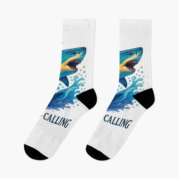 Item preview, The Sea Is Calling | Vibrant Shark Art for Ocean and Adventure Lovers designed and sold by FUIRY .