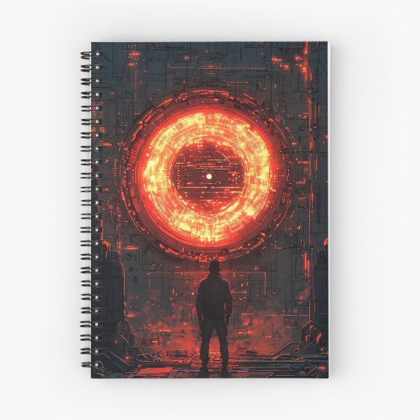 Artikelvorschau, Rotes Energie-Cyberpunk-Portal | Sci-Fi-Industrie-Kunst der düsteren Zukunft entworfen und verkauft von MetroEnvision.