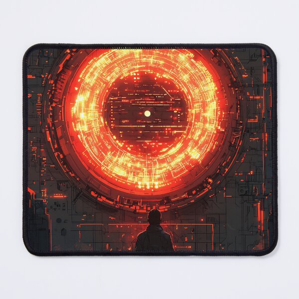Item preview, Red Energy Cyberpunk Portal Gateway | Sci-Fi Industrial Dark Future Art designed and sold by MetroEnvision.