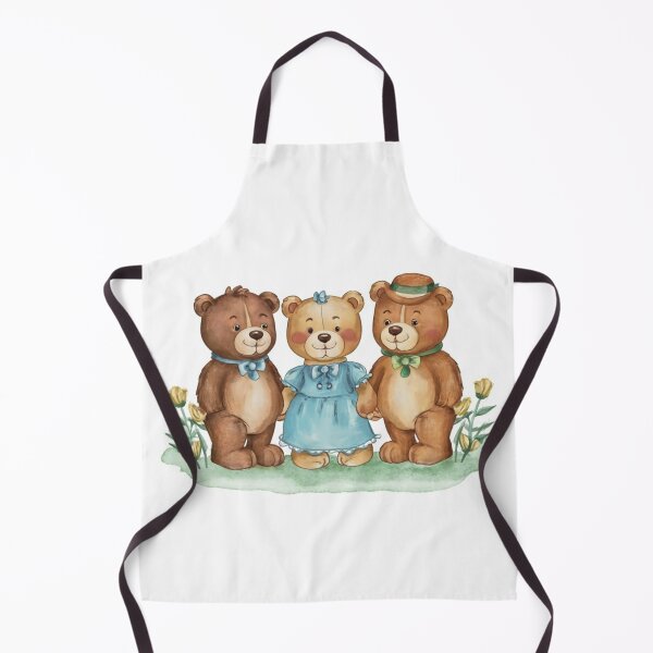 Item preview, teddy bear, bear, blue,Teddy bears in , watercolor made with pen and ink. image of 3 teddy bears.beautiful children's illustration, 3D rendering designed and sold by gulka8.
