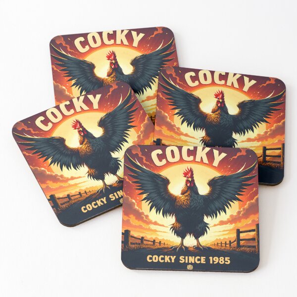 Item preview, “Cocky Since 1985 – Funny Rooster Shirt | Bold Farm Animal Humor Tee | Vintage Sunrise Chicken Poster | Retro Country Attitude T-Shirt” designed and sold by   GG Creations .