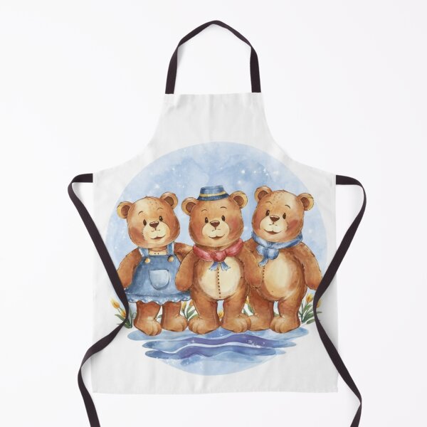 Item preview, Teddy bears in , watercolor made with pen and ink. image of 3 teddy bears.beautiful children's illustration, 3D rendering designed and sold by gulka8.