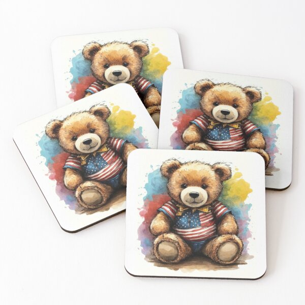 Item preview, Teddy bear made in the USA, watercolor made with pen and ink. Living room elements., 3D rendering designed and sold by gulka8.