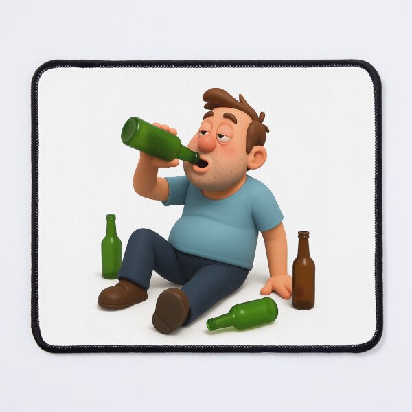 Item preview, Funny Drunk Man Cartoon 3D designed and sold by EfraimFunArt.