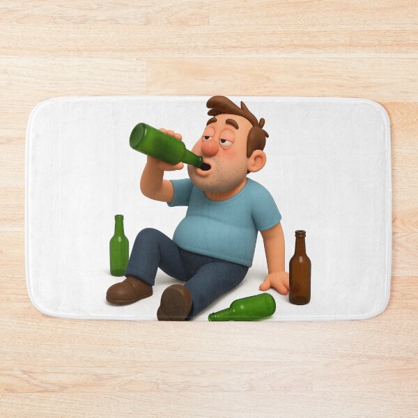 Item preview, Funny Drunk Man Cartoon 3D designed and sold by EfraimFunArt.
