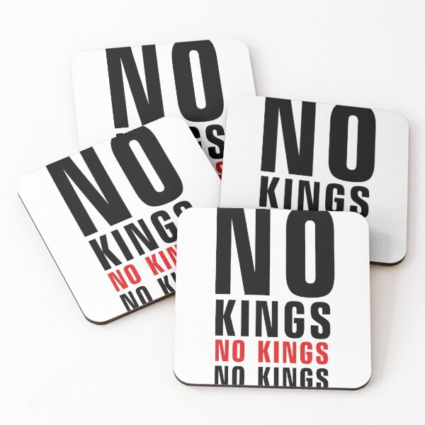 Item preview, Minimalistic design NO KINGS - rebellious "NO KINGS" message Black and Red designed and sold by All-Of-Art.
