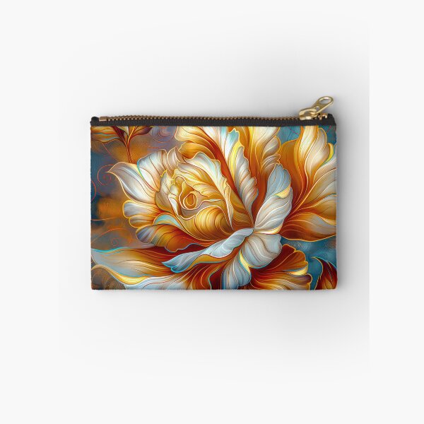 Item preview, Golden Blue Rose on Dark Teal  – Vibrant Fantasy Floral Art designed and sold by MargaretWiktor.