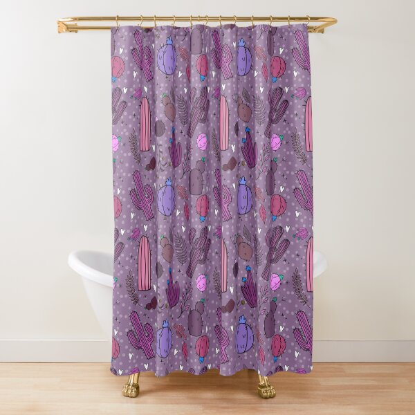 Item preview, Whimsical Desert Cactus Pattern | Purple Boho Prickly Pear & Saguaro Seamless Design designed and sold by annebmeadows.