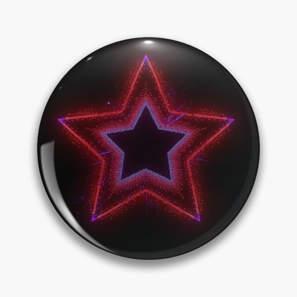 Item preview, Glowing 3D Hollow Star with Red and Blue Light Dots on Black Futuristic Background designed and sold by PixelVibe782.