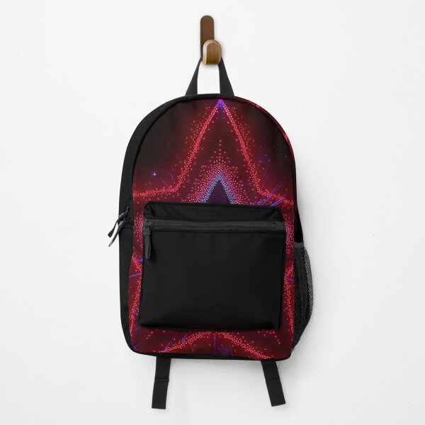 Item preview, Glowing 3D Hollow Star with Red and Blue Light Dots on Black Futuristic Background designed and sold by PixelVibe782.