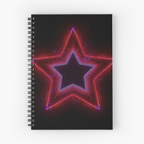 Item preview, Glowing 3D Hollow Star with Red and Blue Light Dots on Black Futuristic Background designed and sold by PixelVibe782.