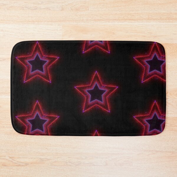 Item preview, Glowing 3D Hollow Star with Red and Blue Light Dots on Black Futuristic Background designed and sold by PixelVibe782.