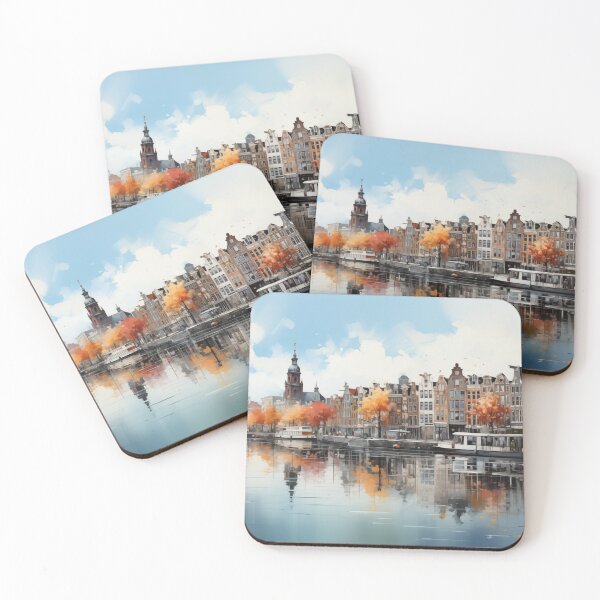 Item preview, Beautiful cityscape inspired by Amsterdam, serene, the Netherlands designed and sold by Orianah.