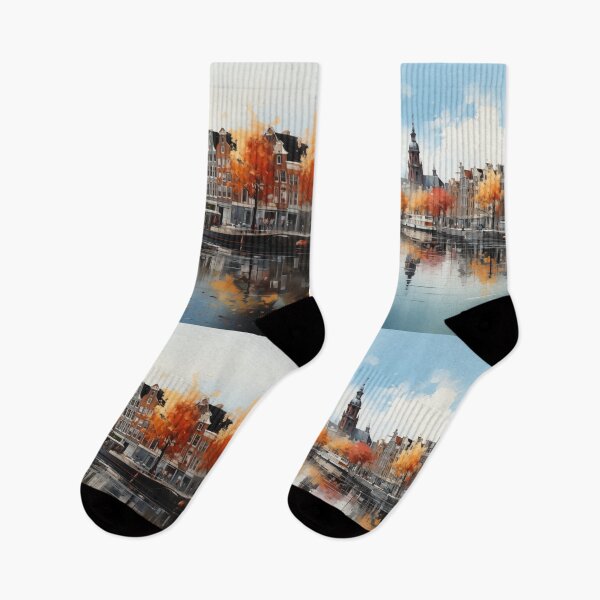 Item preview, Beautiful cityscape inspired by Amsterdam, serene, the Netherlands designed and sold by Orianah.