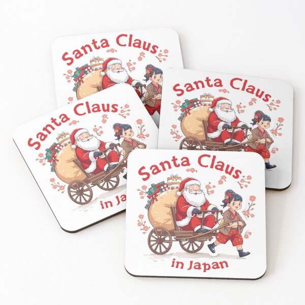 Item preview, Merry Christmas in Japan – Santa Claus in a Rickshaw designed and sold by AndrewYoko.