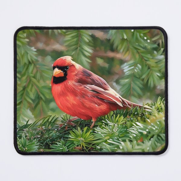 Item preview, Red Cardinal in Hemlock Branches designed and sold by tomorrowsart.