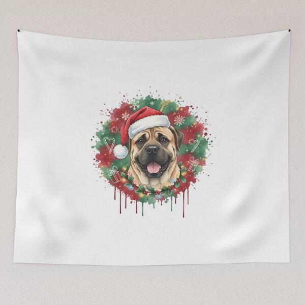 Item preview, Mastiff | Christmas Colorful Watercolor Design #1 designed and sold by MatsurexDesigns.