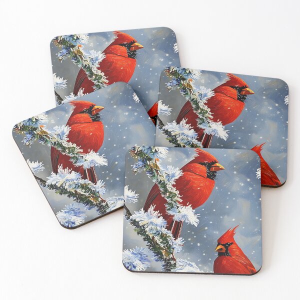 Aperçu de l'œuvre Cardinaux rouges d'hiver créée et vendue par tomorrowsart.