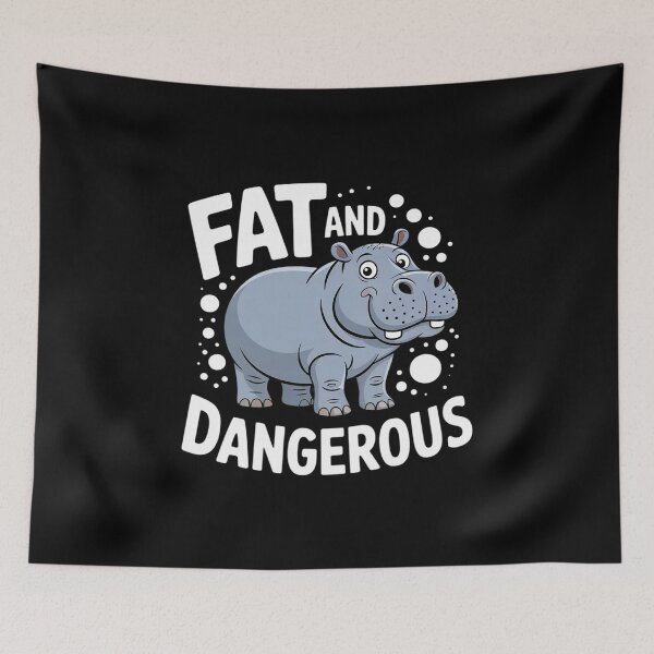 Item preview, Fat and Dangerous Hippo Humor  designed and sold by THagBlue.