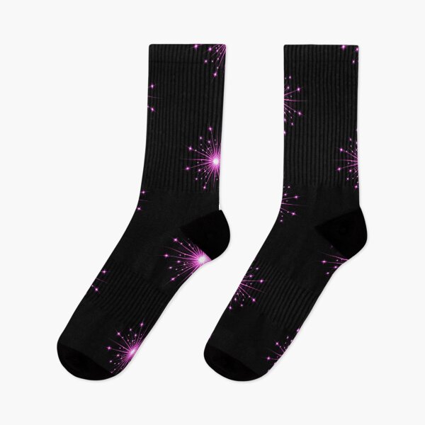 Item preview, Vibrant Glowing Pink Starburst with Radiating Lines and Cosmic Symmetry on Black Background designed and sold by PixelVibe782.