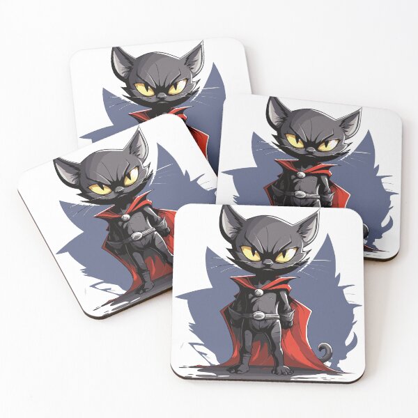 Item preview, Black Superhero Cat with Red Cape designed and sold by Mr Lee.