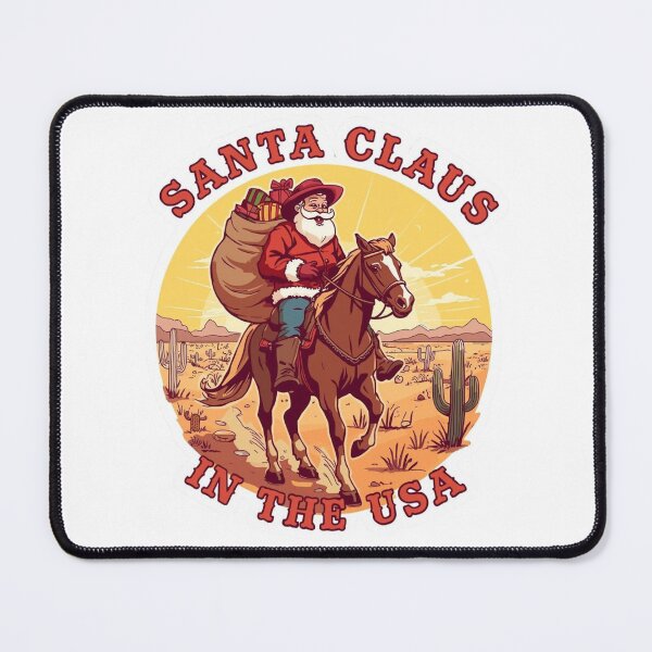 Item preview, Merry Christmas – Santa Claus Cowboy in the USA designed and sold by AndrewYoko.