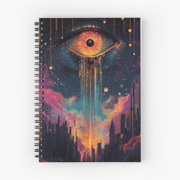 Item preview, Cosmic Eye Drips Over Cityscape | Psychedelic Surrealism Vibrant Urban Vision designed and sold by MetroEnvision.