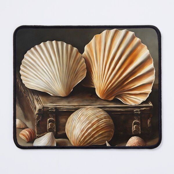 Item preview, Clams on a Small Vintage Chest | Clam Motif designed and sold by UnhingedBird.