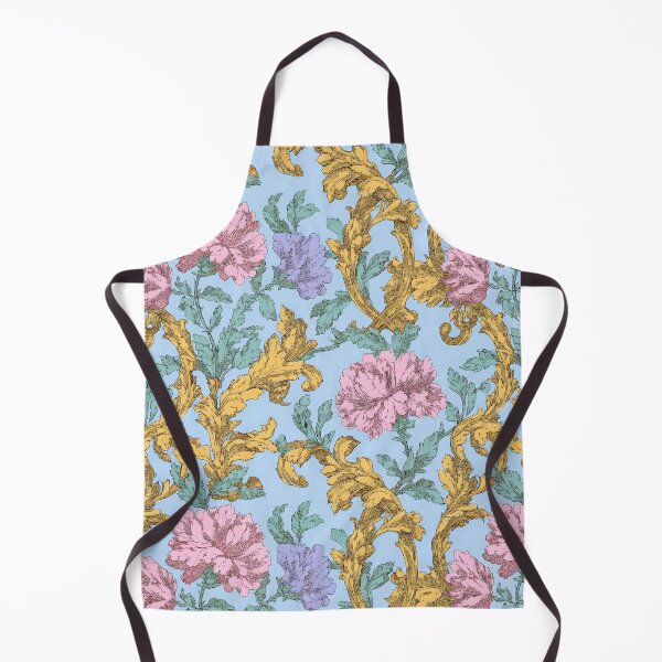 Item preview, Vintage Rococo Floral and Gold Acanthus Pattern designed and sold by Atlas Kai.