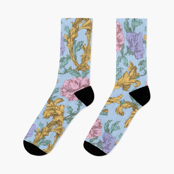 Item preview, Vintage Rococo Floral and Gold Acanthus Pattern designed and sold by Atlas Kai.
