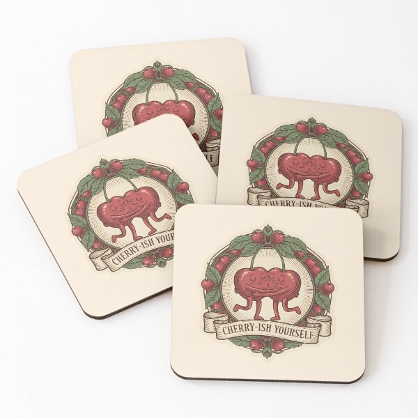 Item preview, Cherry-ish Yourself: Sweet Self-Care Vintage Fruit Emblem designed and sold by VIVID COLORS CLUB.