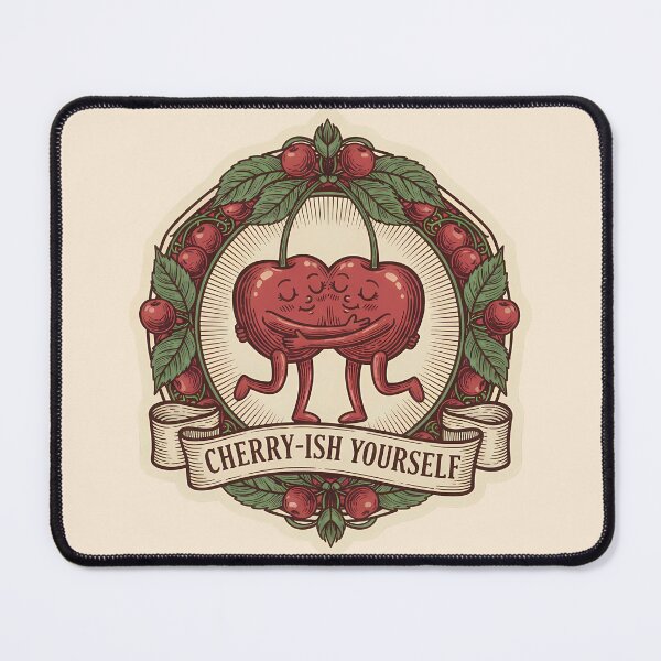Item preview, Cherry-ish Yourself: Sweet Self-Care Vintage Fruit Emblem designed and sold by VIVID COLORS CLUB.