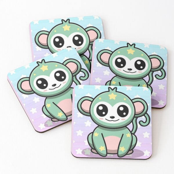 Item preview, funny monkey, stuffed animal for a child, monkey toy, pastel colors, picture with an animal and stars, children's graphics designed and sold by gulka8.