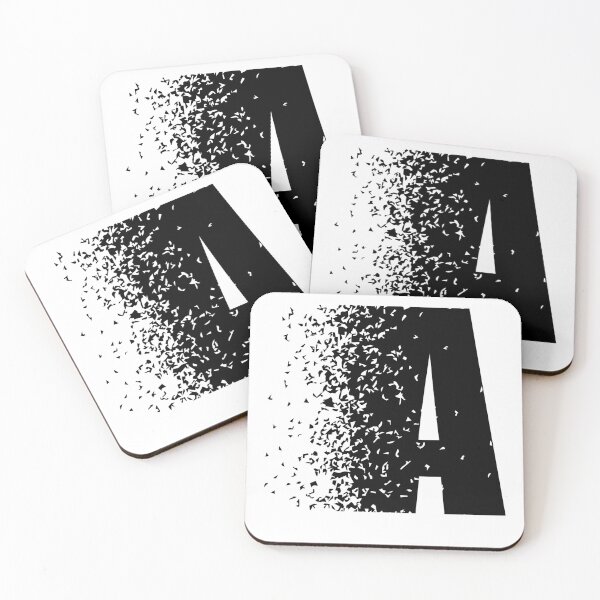 Item preview, Letter A Disintegration Graphic | Minimalist Black & White Initial Monogram Art designed and sold by DigitalArtCanvas .