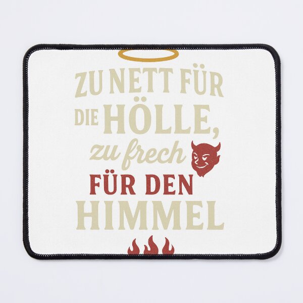 Item preview, Too nice for hell, too cheeky for heaven – Funny Angel & Devil Retro Shirt | Cheeky saying, vintage humor design designed and sold by WerkstattWitz.