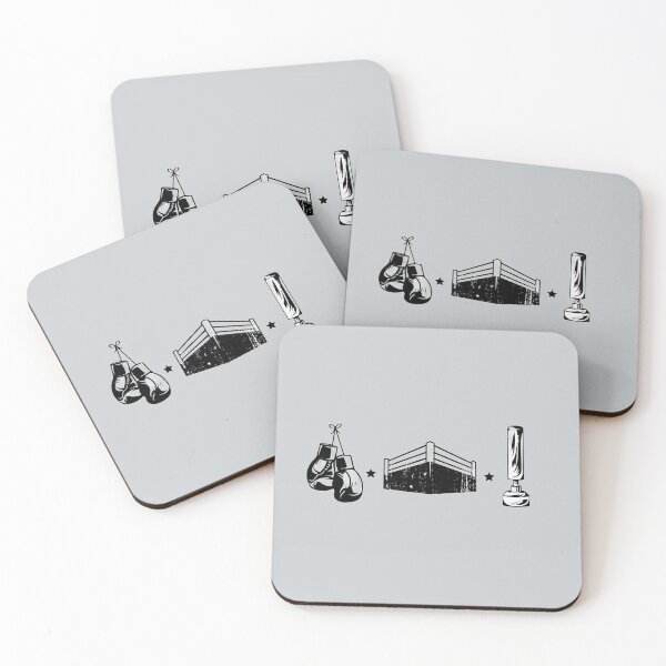 Item preview, Boxing Icons Sticker - Gloves, Ring, Punching Bag - Minimal Fight Triptych designed and sold by MicroRoleClub.
