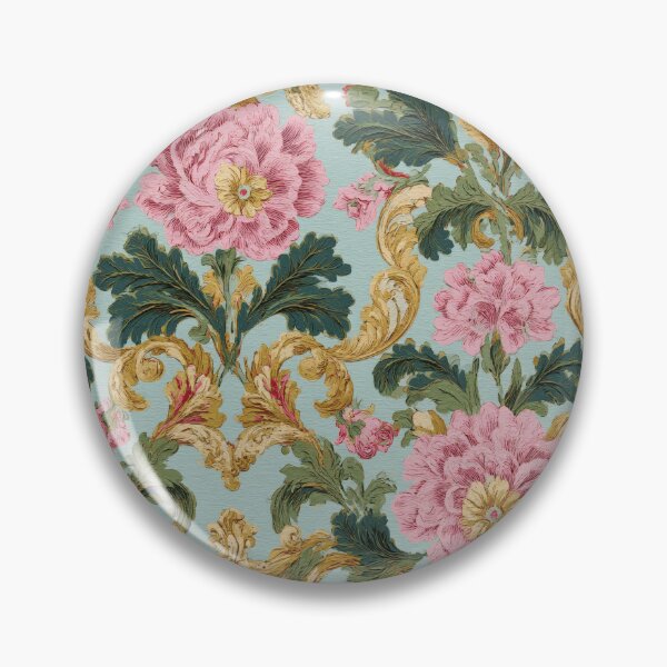Item preview, Vintage Rococo Floral and Gold Acanthus Pattern designed and sold by Atlas Kai.