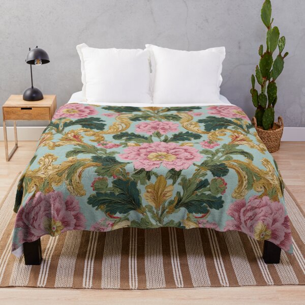 Item preview, Vintage Rococo Floral and Gold Acanthus Pattern designed and sold by Atlas Kai.