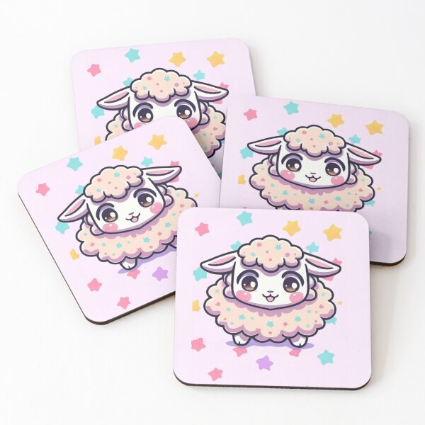 Item preview, funny sheep, stuffed animal for a child, sheep toy, pastel colors, picture with an animal and stars, children's graphics designed and sold by gulka8.