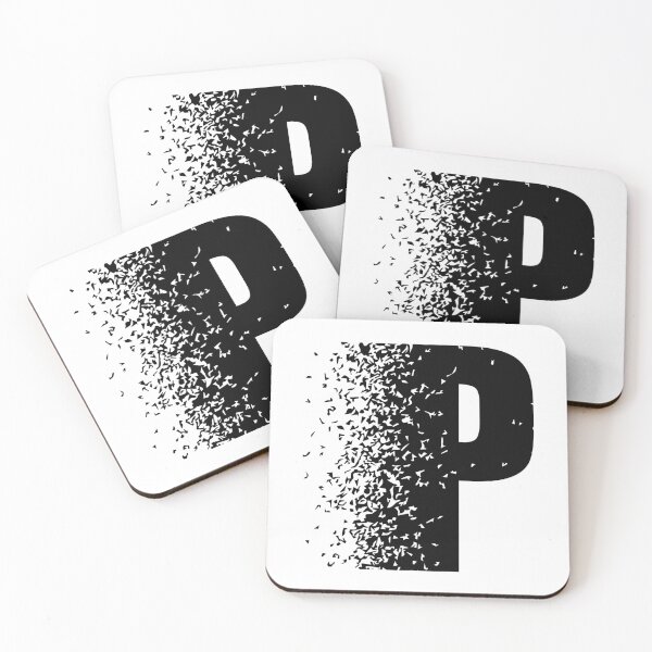 Item preview, Letter P Disintegration Effect Hoodie | Black Monogram Graphic Sweatshirt designed and sold by DigitalArtCanvas .