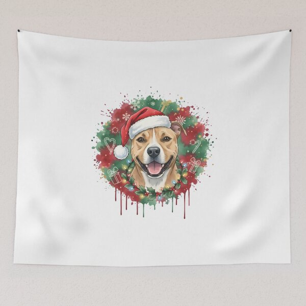 Item preview, Pitbull | Christmas Colorful Watercolor Design #1 designed and sold by MatsurexDesigns.