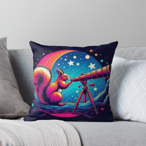 Item preview, "Cosmic Stargazer Squirrel – Whimsical Night Sky Illustration" designed and sold by Dogandesighn.